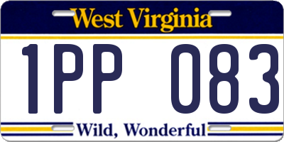 WV license plate 1PP083