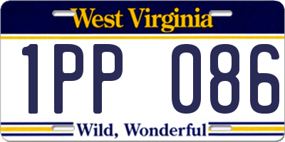 WV license plate 1PP086