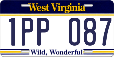 WV license plate 1PP087