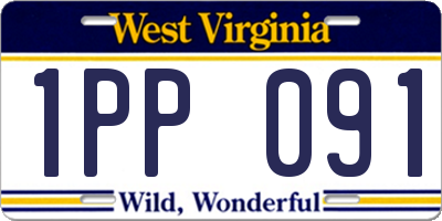 WV license plate 1PP091