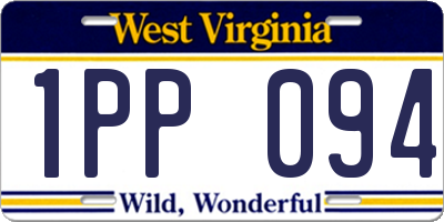 WV license plate 1PP094