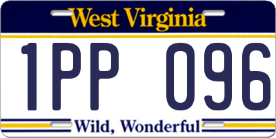 WV license plate 1PP096