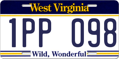 WV license plate 1PP098
