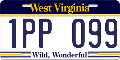 WV license plate 1PP099