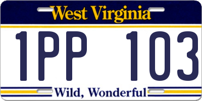 WV license plate 1PP103