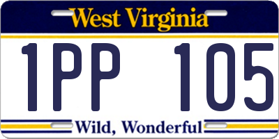 WV license plate 1PP105