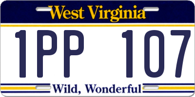 WV license plate 1PP107