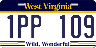 WV license plate 1PP109