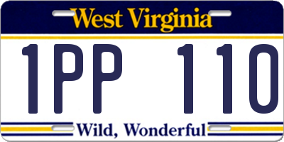 WV license plate 1PP110