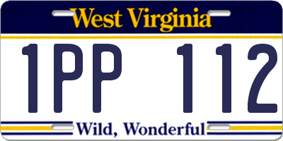 WV license plate 1PP112