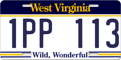 WV license plate 1PP113