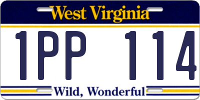 WV license plate 1PP114