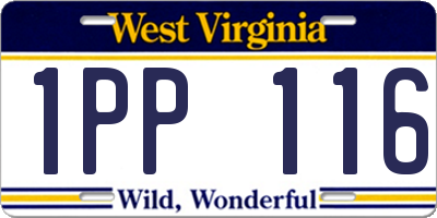 WV license plate 1PP116
