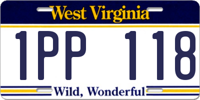 WV license plate 1PP118