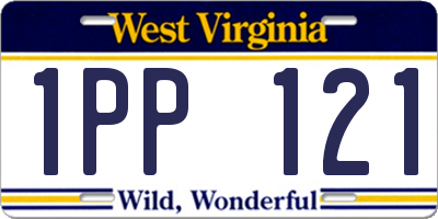 WV license plate 1PP121