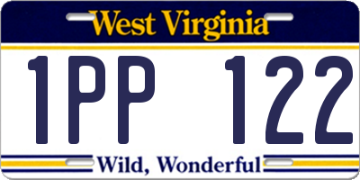 WV license plate 1PP122