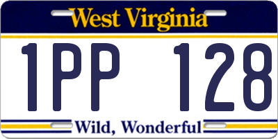 WV license plate 1PP128