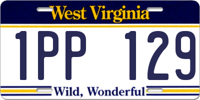 WV license plate 1PP129