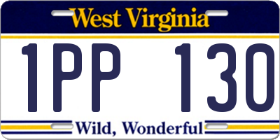 WV license plate 1PP130