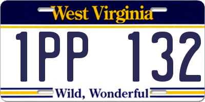 WV license plate 1PP132