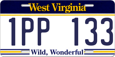 WV license plate 1PP133