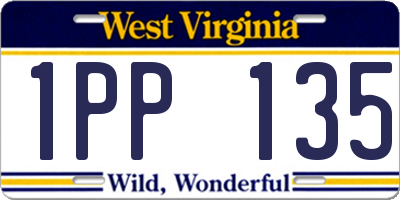 WV license plate 1PP135