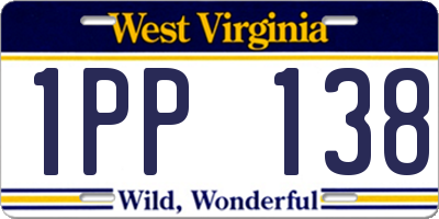 WV license plate 1PP138