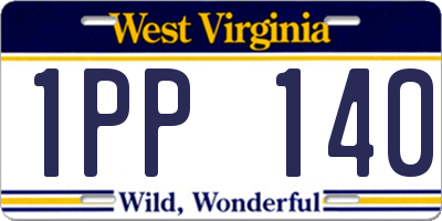 WV license plate 1PP140