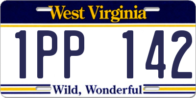 WV license plate 1PP142