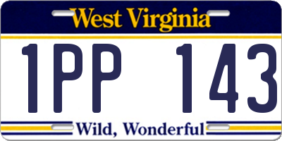WV license plate 1PP143