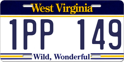 WV license plate 1PP149