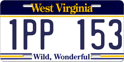 WV license plate 1PP153
