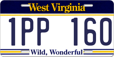 WV license plate 1PP160
