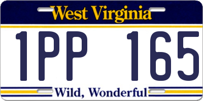 WV license plate 1PP165