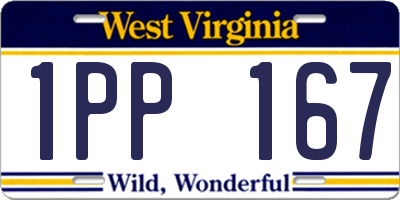 WV license plate 1PP167