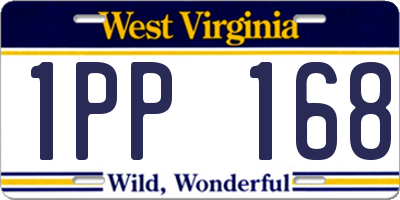 WV license plate 1PP168