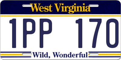 WV license plate 1PP170