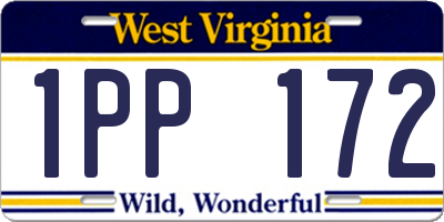 WV license plate 1PP172