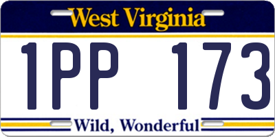 WV license plate 1PP173