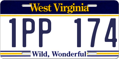 WV license plate 1PP174