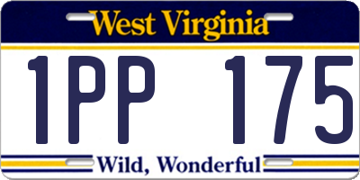 WV license plate 1PP175