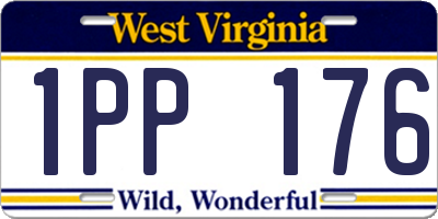 WV license plate 1PP176