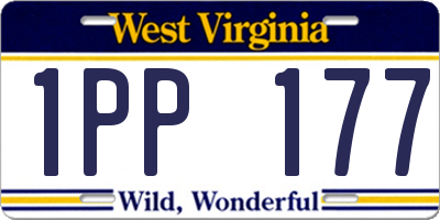WV license plate 1PP177