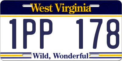 WV license plate 1PP178