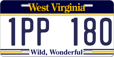 WV license plate 1PP180