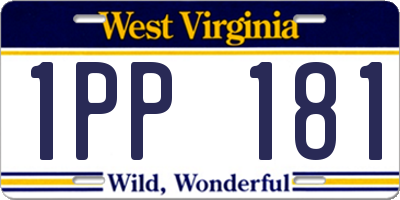 WV license plate 1PP181