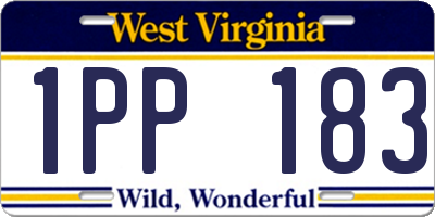 WV license plate 1PP183