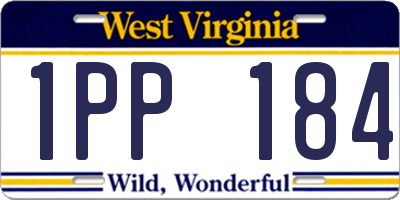 WV license plate 1PP184