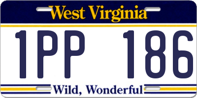 WV license plate 1PP186