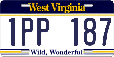 WV license plate 1PP187